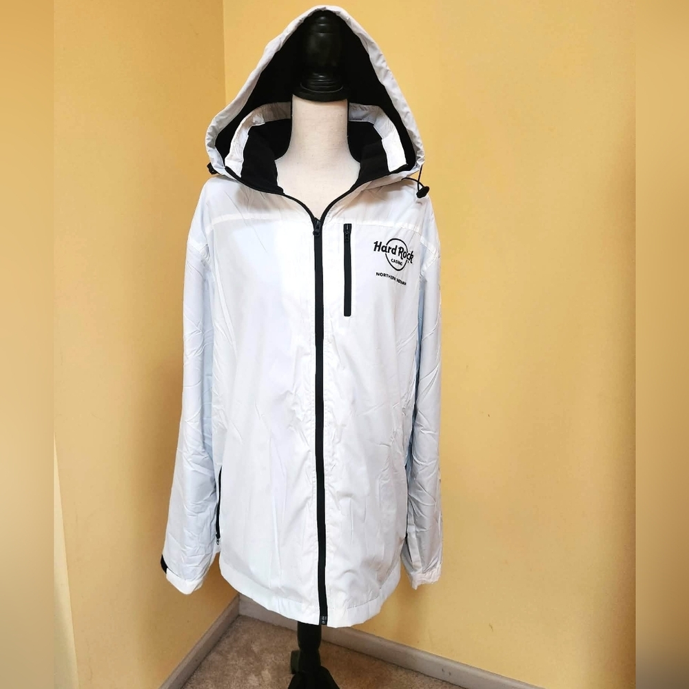 Authentic Hard Rock Casino Zip-Up, Fleece-lined Hooded Jacket - 2XL - NWT!